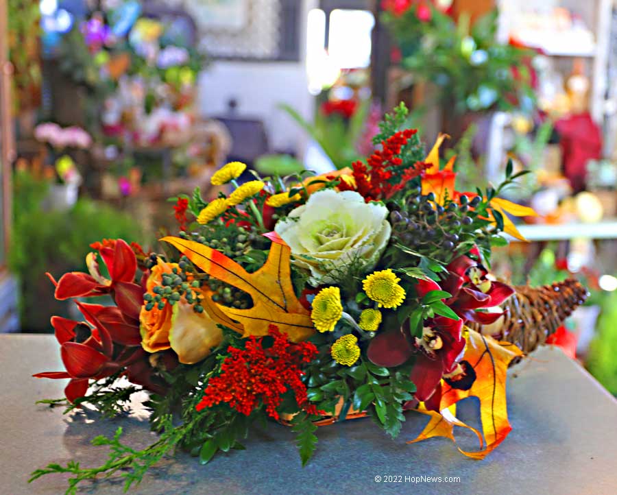 Cornucopia arrangement by Sunnyside Gardens
