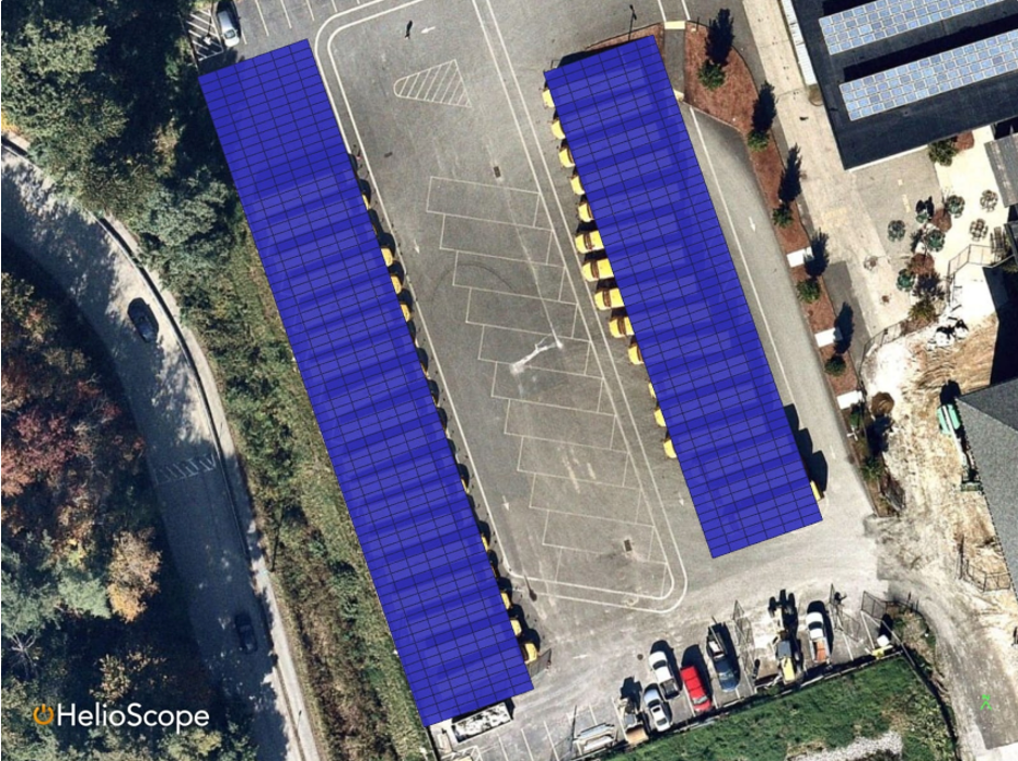 Proposed solar canopy in the HHS bus parking area Proposed solar canopy in the HHS bus parking area