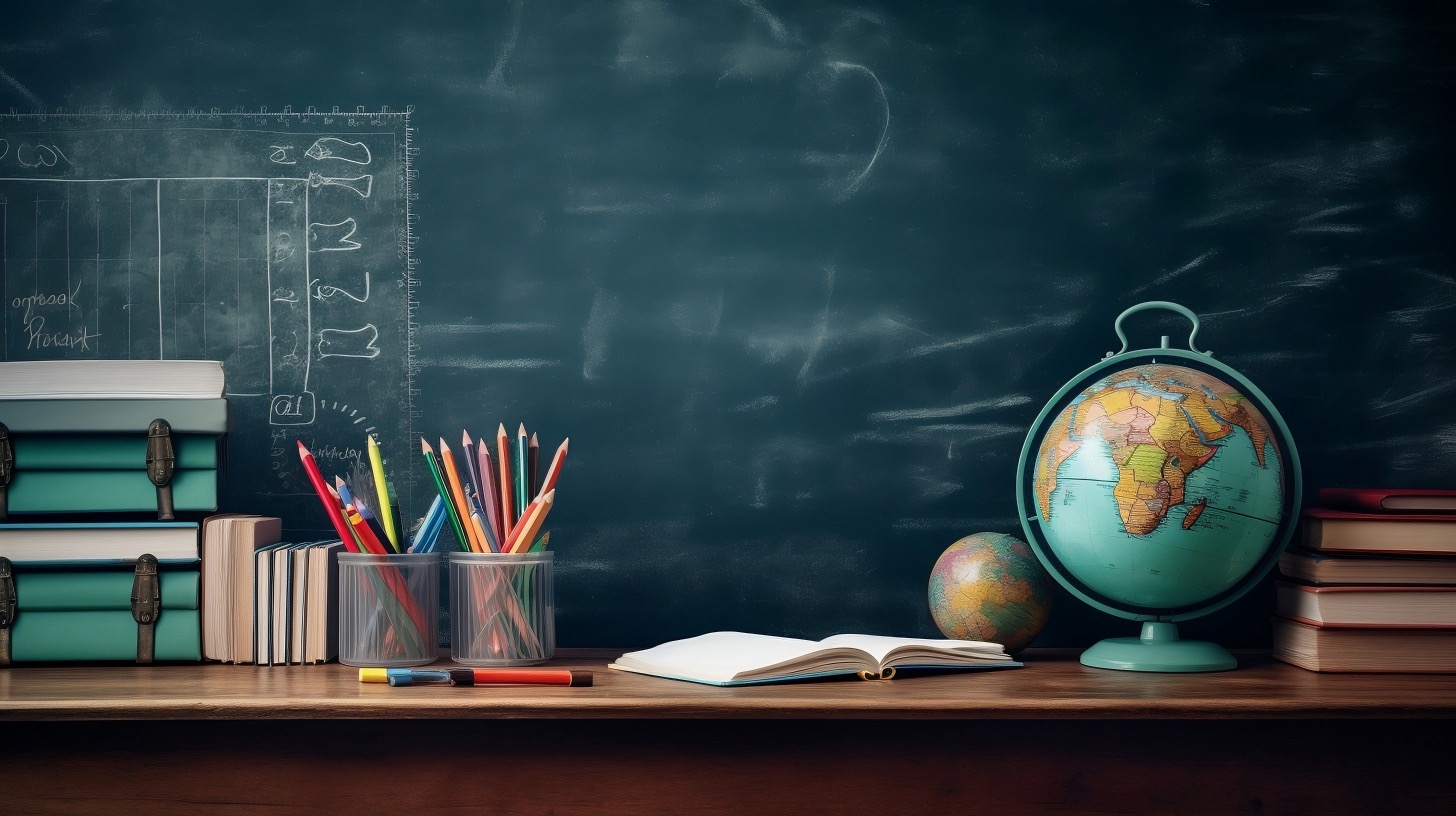 School Desk and Pencils