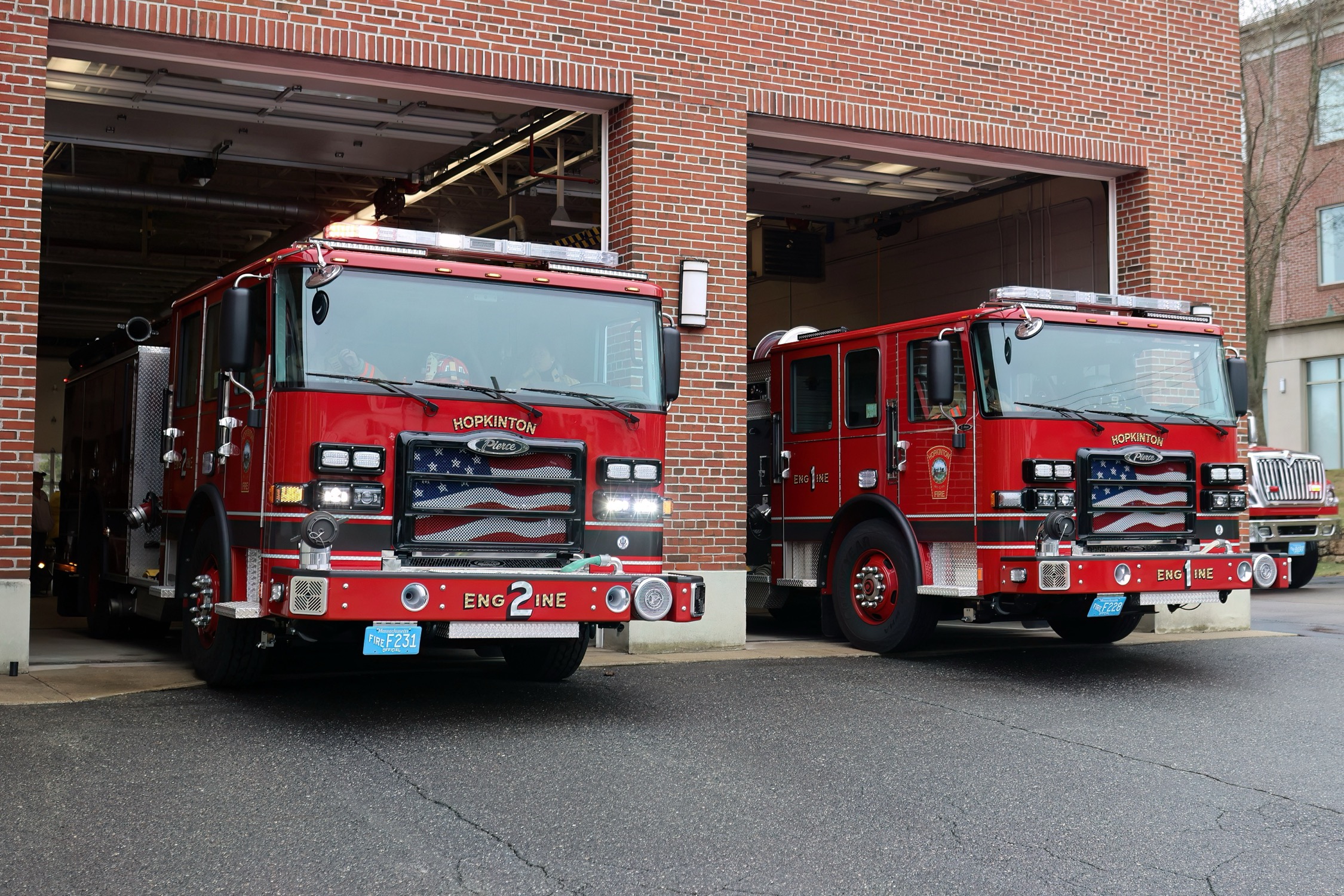 Hopkinton's newest fire trucks, which were formally welcomed by the department on April 11.