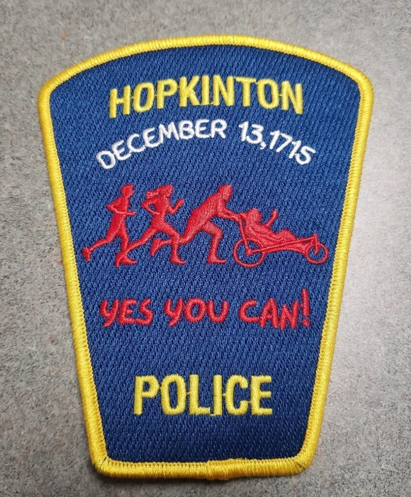 Hopkinton, MA, patch honoring the Boston Marathon