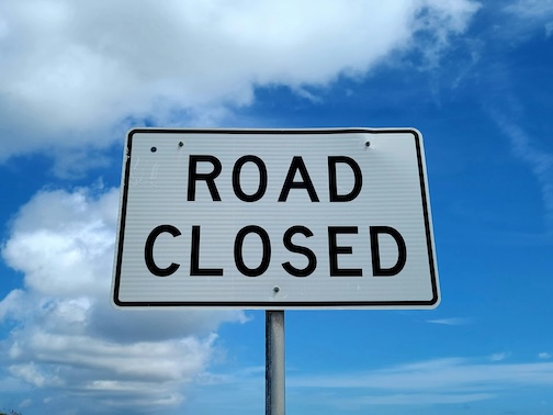 Road Closed sign