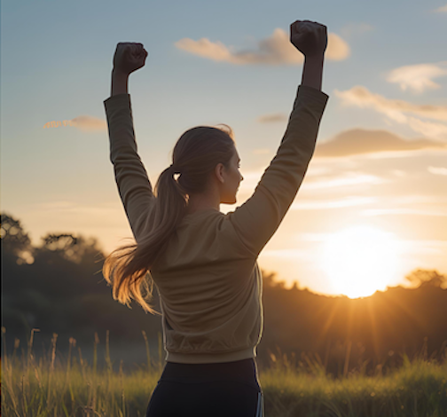 Girl in victory Pose