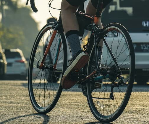 bike in traffic