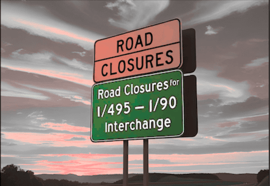 RoadClosuresPx1 Road Closures sign