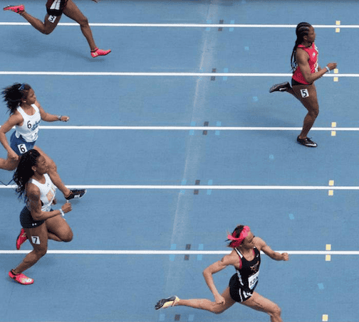 Runners on a track