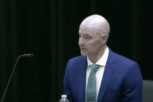 Man at microphone