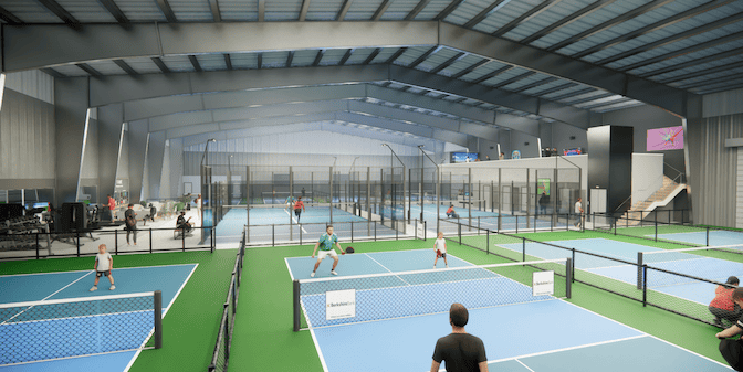 People playing pickleball