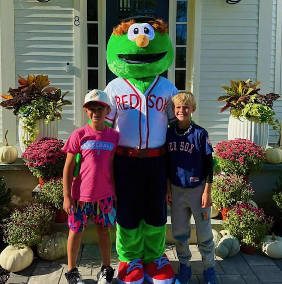Red Sox mascot Wally and two of his friends