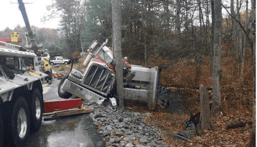 Truck crashed into a tree