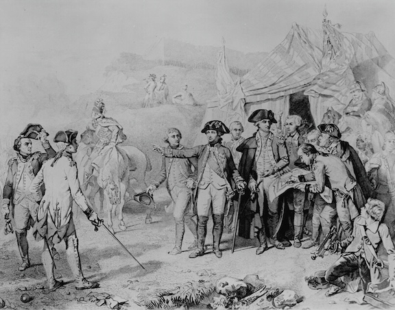 Sketch of a scene from the Revolutionary War