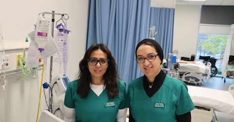 Two nursing students at MassBay