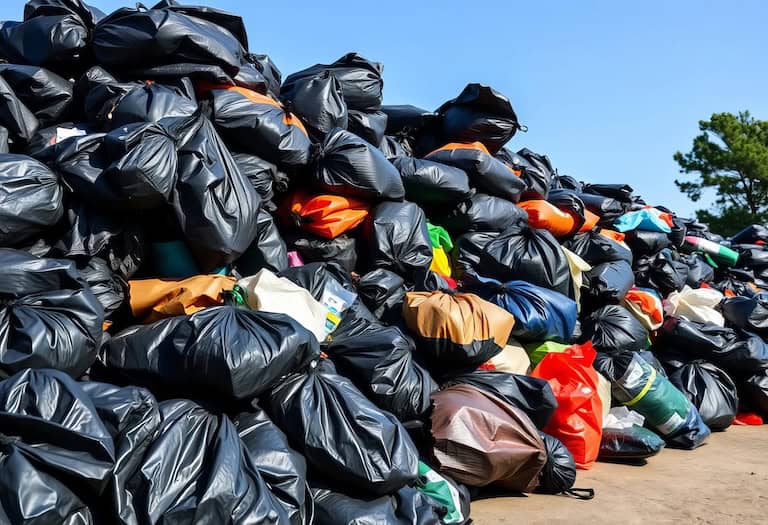 Piled up trash