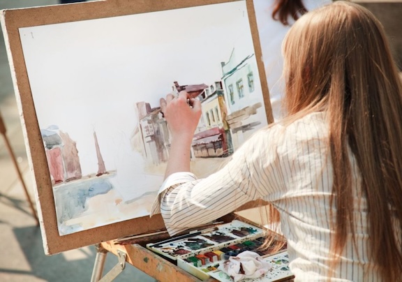 Ai image of a painter