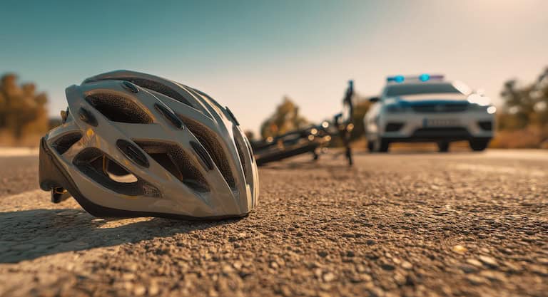 Hit by a car while riding a bike