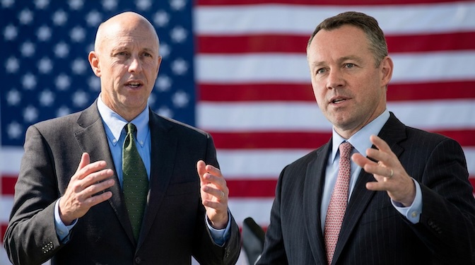 Mike Kennealy (L) and Brian Shortsleeve