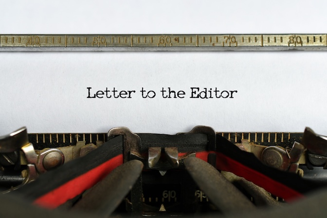 Letter to the Editor image of a typewriter