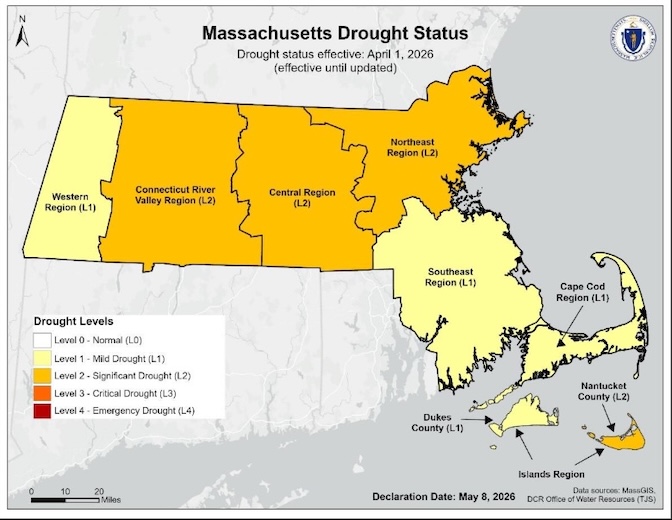 MA drought map as of May 8, 2026